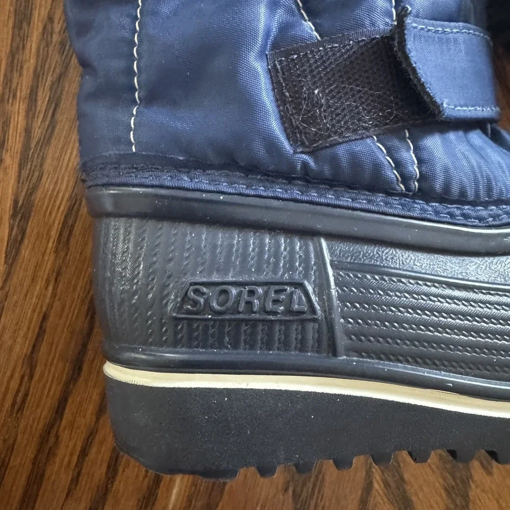 Sorel Snow Boots Unisex Kids Size 7 Blue Waterproof Wool Lined All Weather